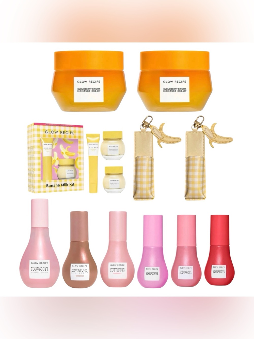 Glow Recipe Cloudberry Cream & Banana Milk Kit + Watermelon Hue Drops Set